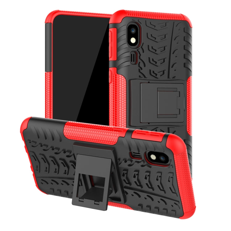 Tire Texture TPU+PC Shockproof Case for Galaxy A2 Core, with Holder