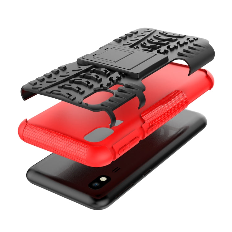 Tire Texture TPU+PC Shockproof Case for Galaxy A2 Core, with Holder