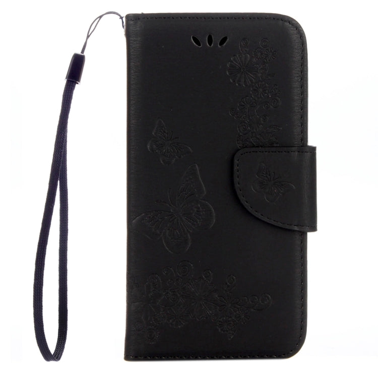 For Galaxy J3 (2017)(US Version) Butterflies Embossing Horizontal Flip Leather Case with Holder & Card Slots & Wallet & Lanyard