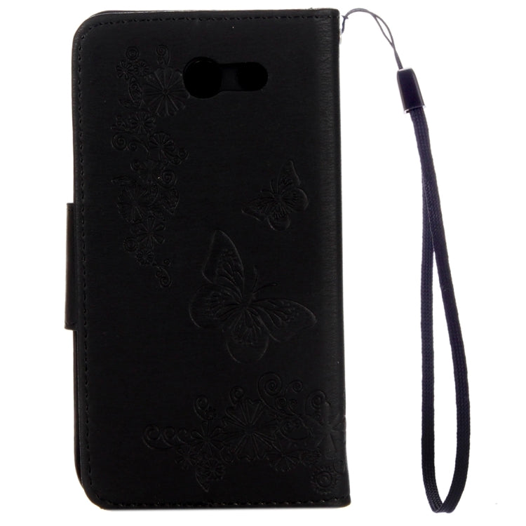 For Galaxy J3 (2017)(US Version) Butterflies Embossing Horizontal Flip Leather Case with Holder & Card Slots & Wallet & Lanyard