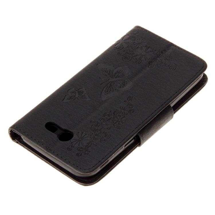 For Galaxy J3 (2017)(US Version) Butterflies Embossing Horizontal Flip Leather Case with Holder & Card Slots & Wallet & Lanyard
