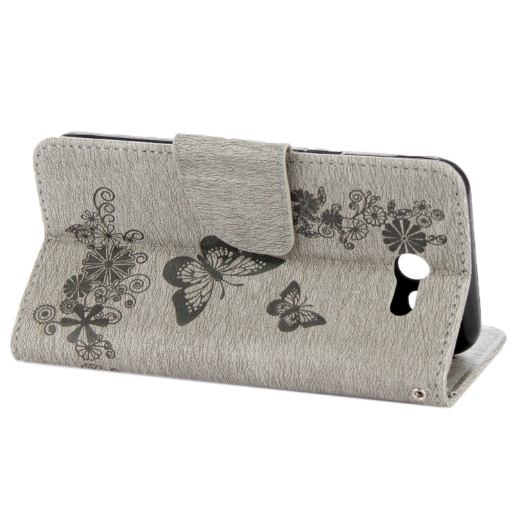 For Galaxy J3 (2017)(US Version) Butterflies Embossing Horizontal Flip Leather Case with Holder & Card Slots & Wallet & Lanyard
