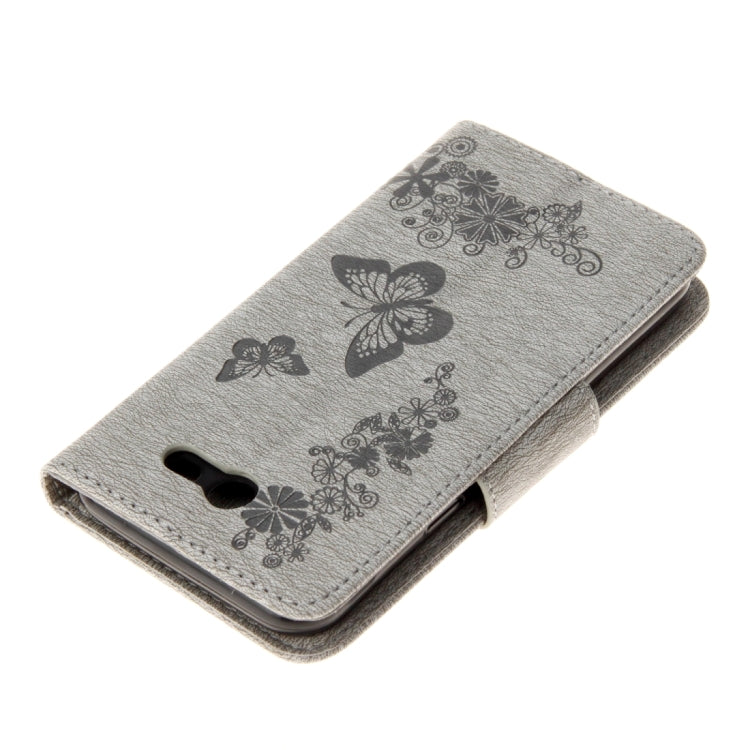 For Galaxy J3 (2017)(US Version) Butterflies Embossing Horizontal Flip Leather Case with Holder & Card Slots & Wallet & Lanyard