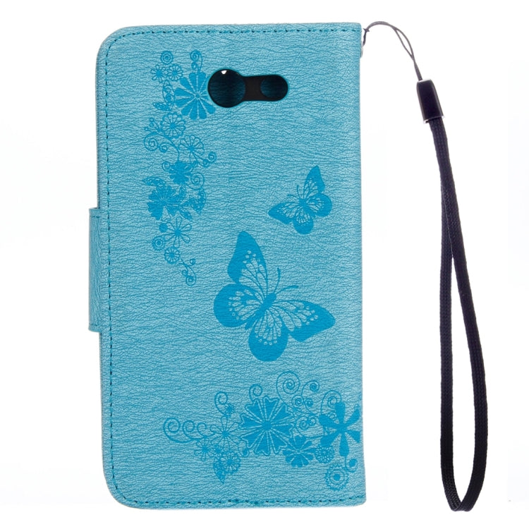 For Galaxy J3 (2017)(US Version) Butterflies Embossing Horizontal Flip Leather Case with Holder & Card Slots & Wallet & Lanyard