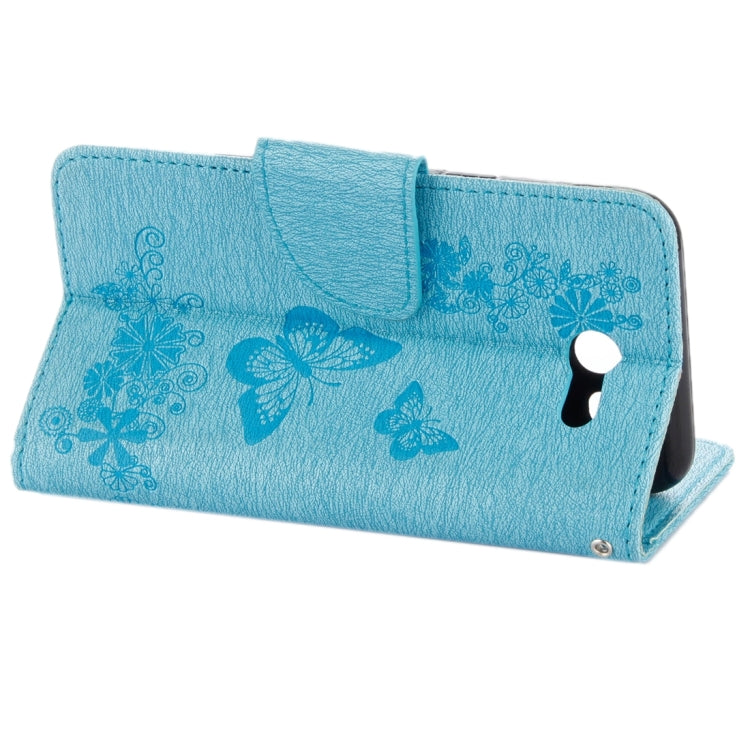For Galaxy J3 (2017)(US Version) Butterflies Embossing Horizontal Flip Leather Case with Holder & Card Slots & Wallet & Lanyard