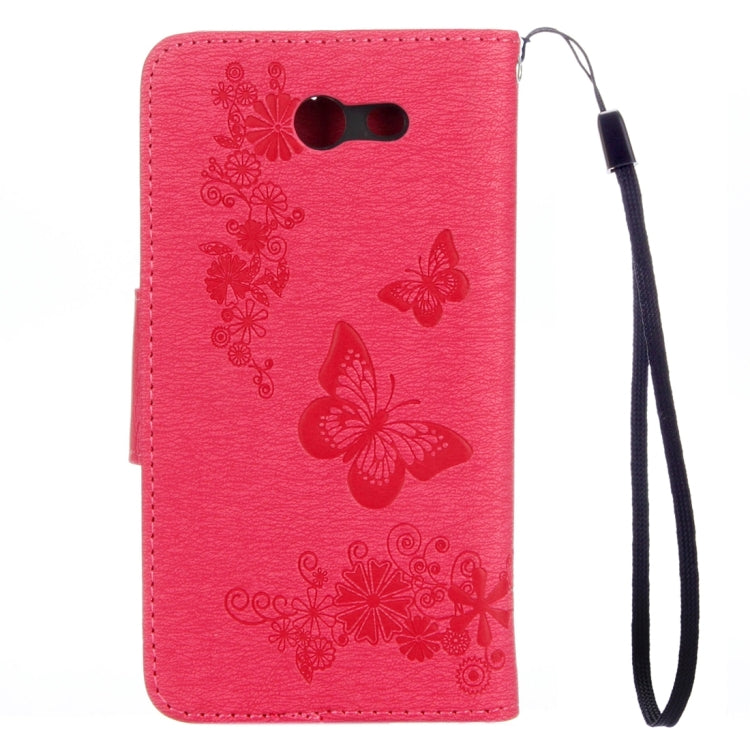 For Galaxy J3 (2017)(US Version) Butterflies Embossing Horizontal Flip Leather Case with Holder & Card Slots & Wallet & Lanyard