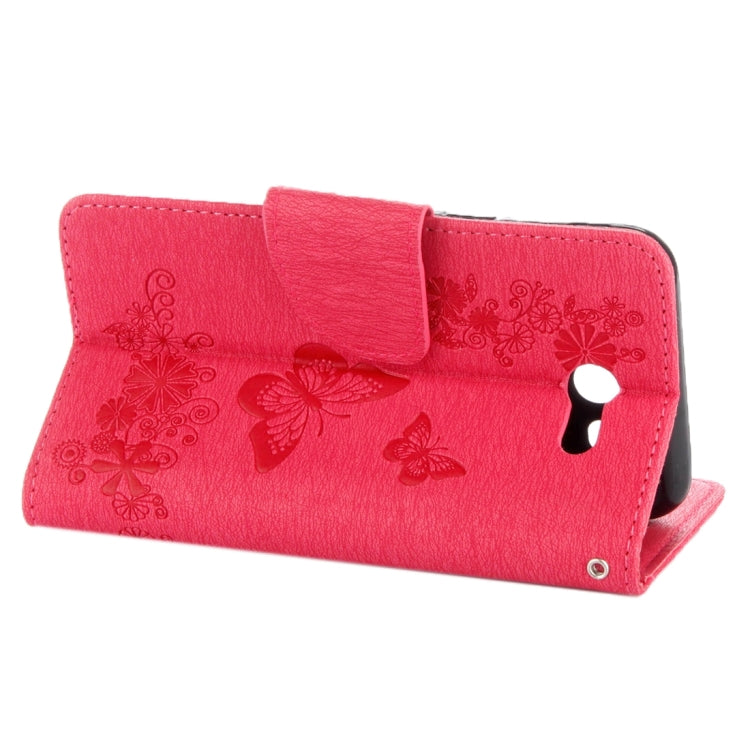 For Galaxy J3 (2017)(US Version) Butterflies Embossing Horizontal Flip Leather Case with Holder & Card Slots & Wallet & Lanyard
