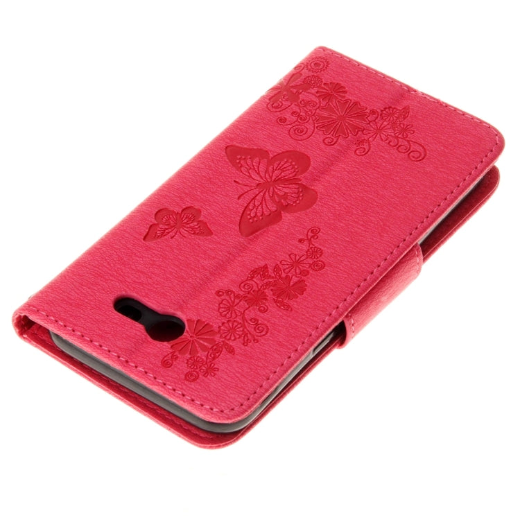 For Galaxy J3 (2017)(US Version) Butterflies Embossing Horizontal Flip Leather Case with Holder & Card Slots & Wallet & Lanyard