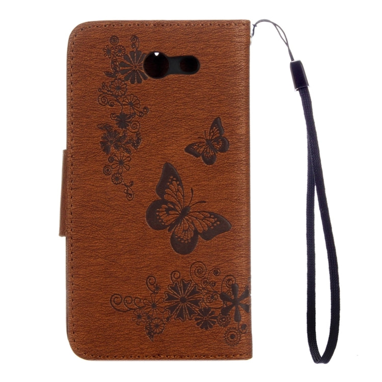 For Galaxy J3 (2017)(US Version) Butterflies Embossing Horizontal Flip Leather Case with Holder & Card Slots & Wallet & Lanyard