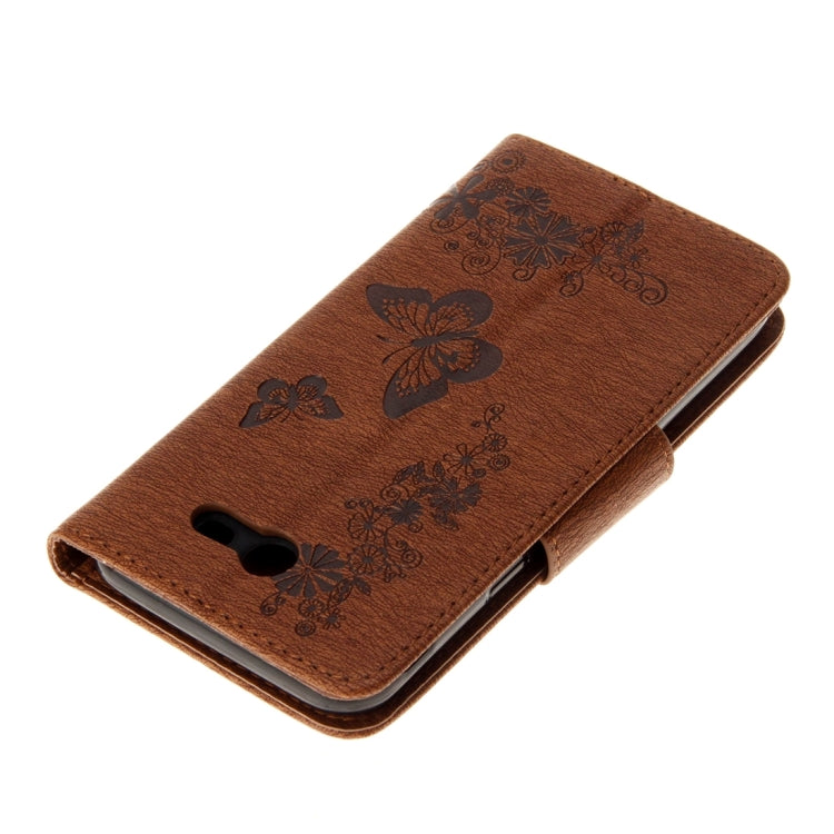 For Galaxy J3 (2017)(US Version) Butterflies Embossing Horizontal Flip Leather Case with Holder & Card Slots & Wallet & Lanyard