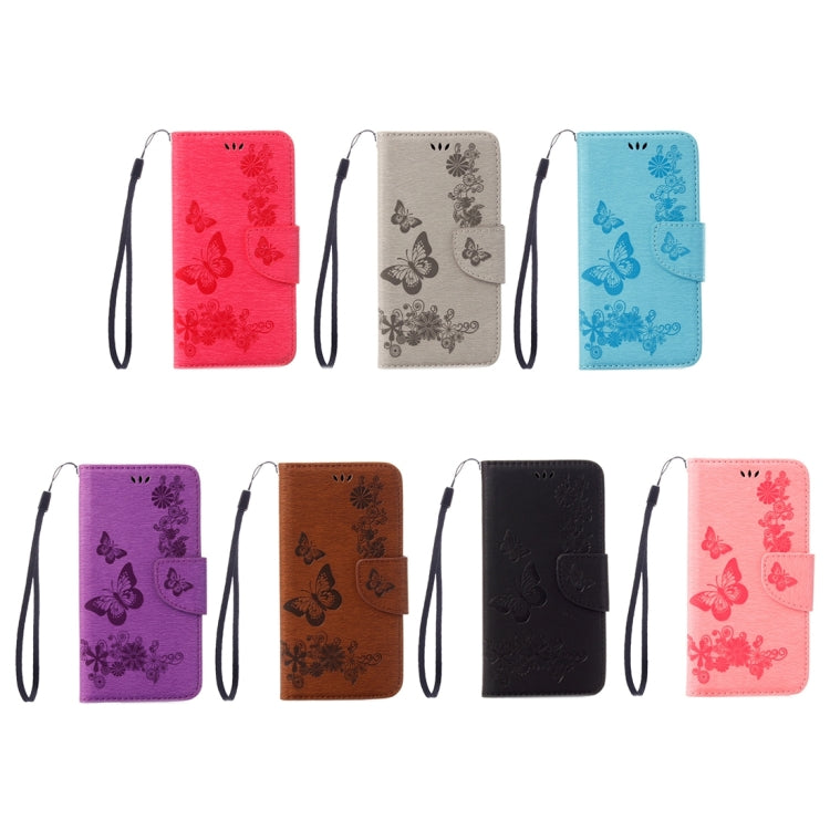 For Galaxy J3 (2017)(US Version) Butterflies Embossing Horizontal Flip Leather Case with Holder & Card Slots & Wallet & Lanyard