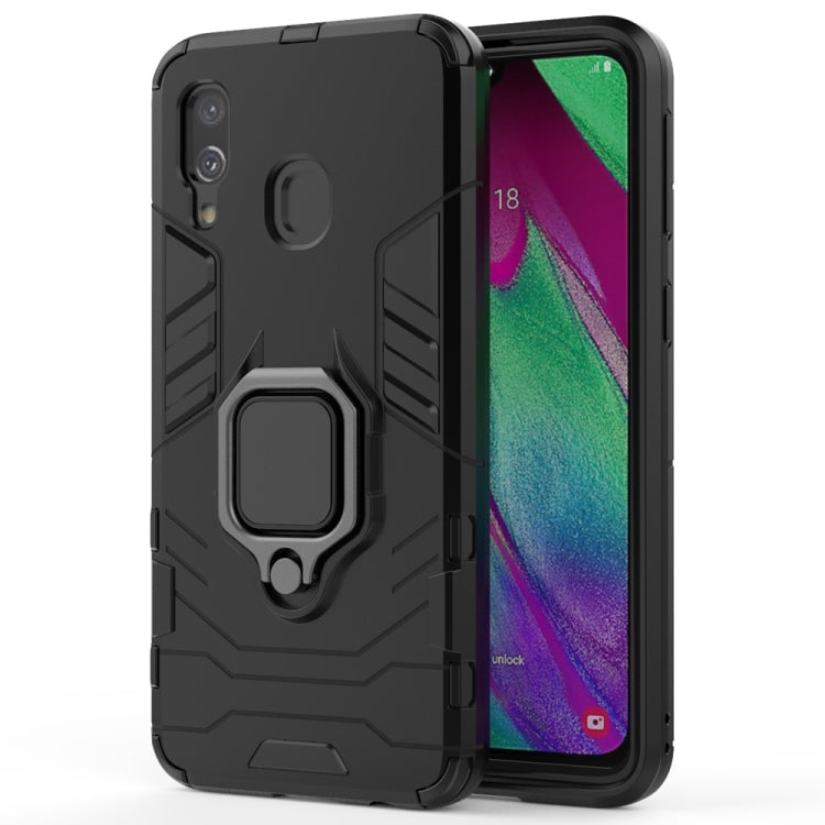 PC + TPU Shockproof Protective Case for Galaxy A40, with Magnetic Ring Holder