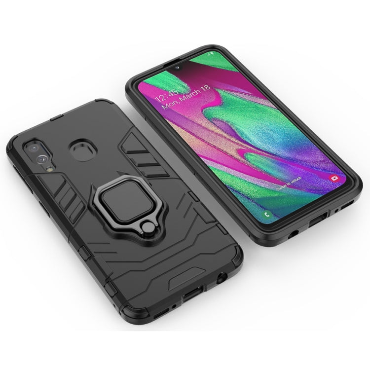 PC + TPU Shockproof Protective Case for Galaxy A40, with Magnetic Ring Holder