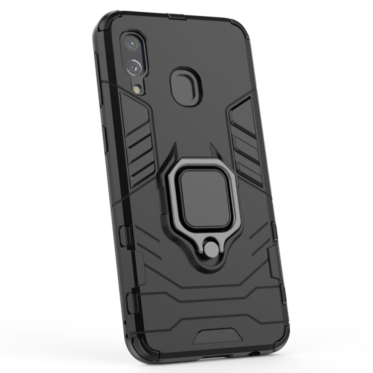 PC + TPU Shockproof Protective Case for Galaxy A40, with Magnetic Ring Holder