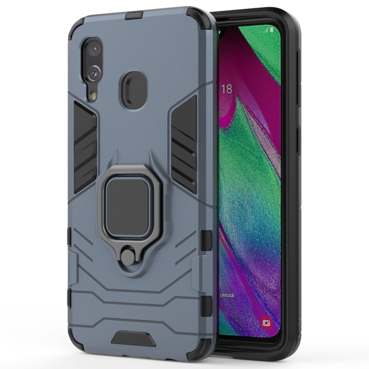 PC + TPU Shockproof Protective Case for Galaxy A40, with Magnetic Ring Holder