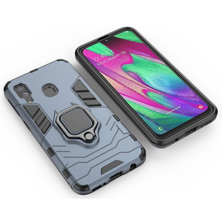 PC + TPU Shockproof Protective Case for Galaxy A40, with Magnetic Ring Holder