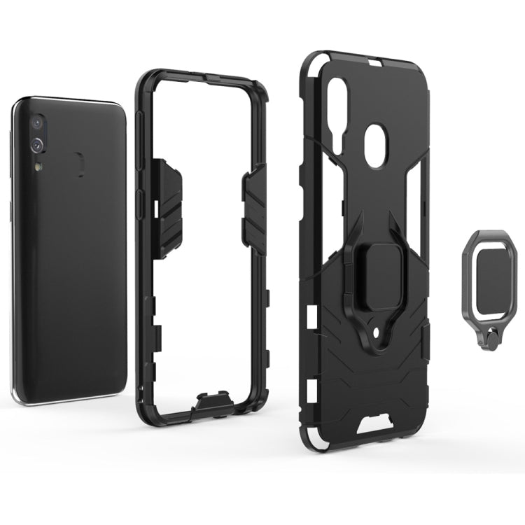 PC + TPU Shockproof Protective Case for Galaxy A40, with Magnetic Ring Holder