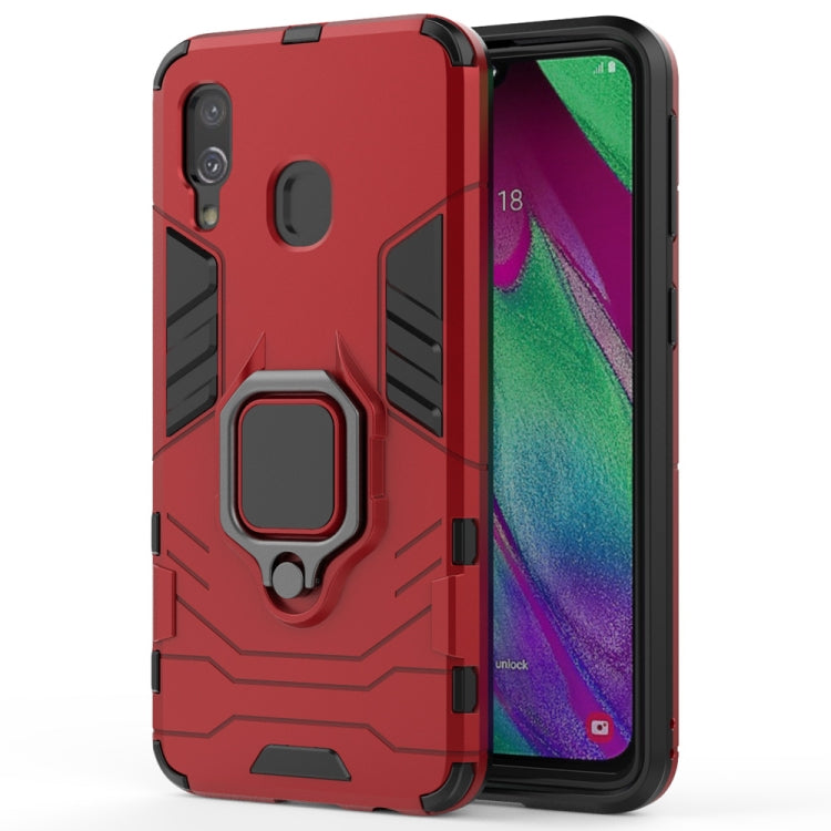 PC + TPU Shockproof Protective Case for Galaxy A40, with Magnetic Ring Holder