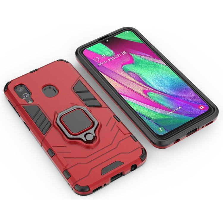 PC + TPU Shockproof Protective Case for Galaxy A40, with Magnetic Ring Holder