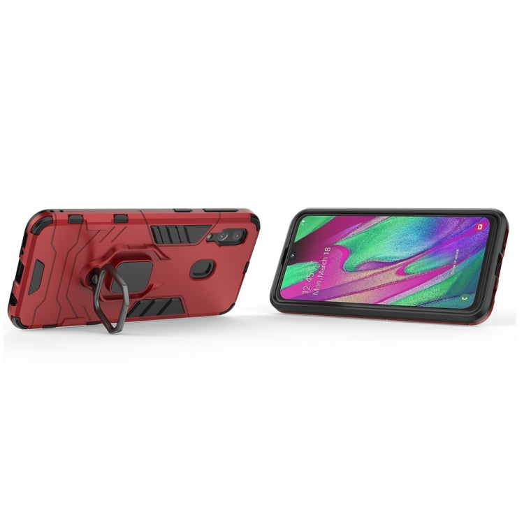 PC + TPU Shockproof Protective Case for Galaxy A40, with Magnetic Ring Holder