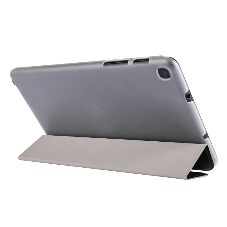 Silk Texture Horizontal Flip Leather Case with Three-Folding Holder for Galaxy Tab P200