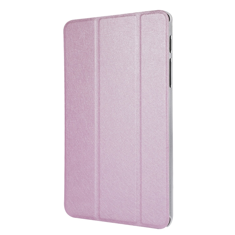Silk Texture Horizontal Flip Leather Case with Three-Folding Holder for Galaxy Tab P200