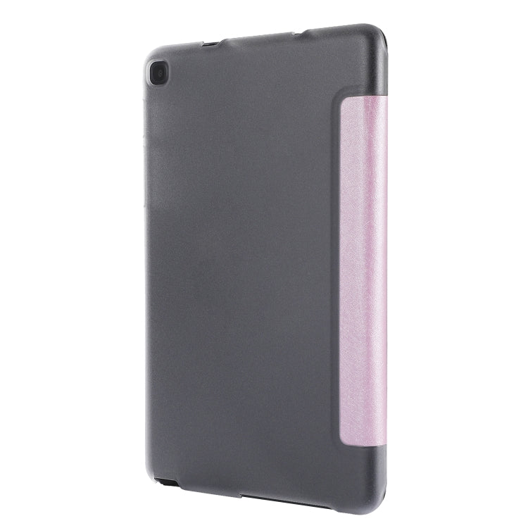 Silk Texture Horizontal Flip Leather Case with Three-Folding Holder for Galaxy Tab P200