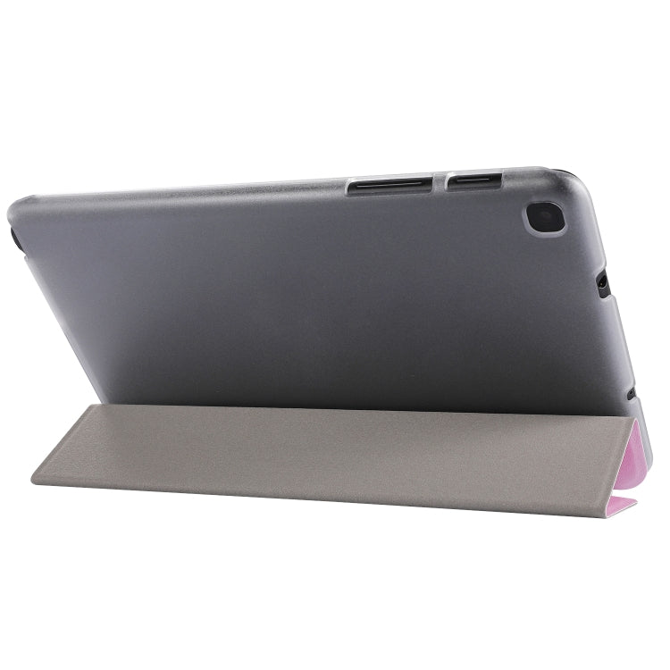 Silk Texture Horizontal Flip Leather Case with Three-Folding Holder for Galaxy Tab P200