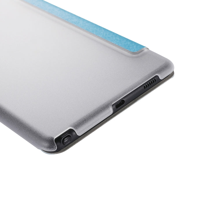 Silk Texture Horizontal Flip Leather Case with Three-Folding Holder for Galaxy Tab P200