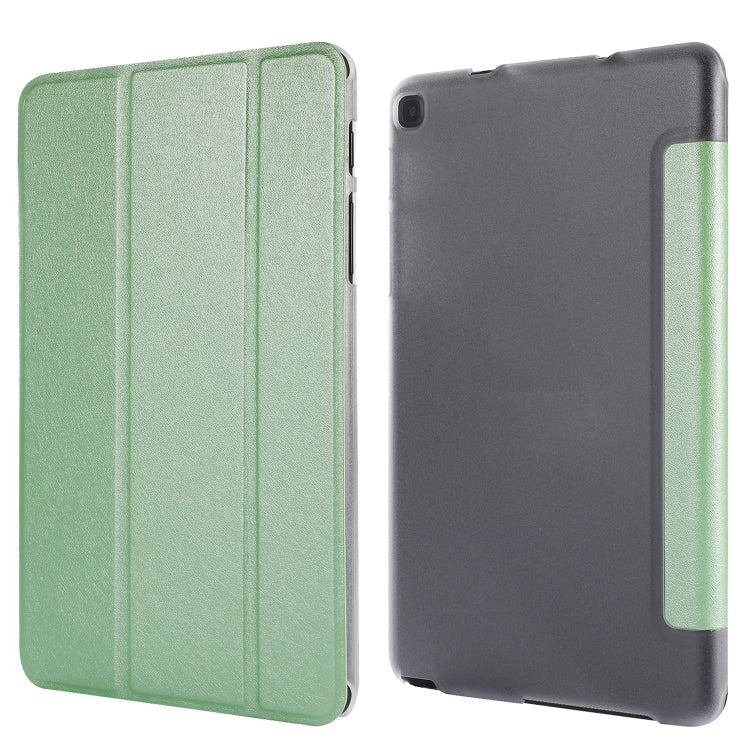 Silk Texture Horizontal Flip Leather Case with Three-Folding Holder for Galaxy Tab P200