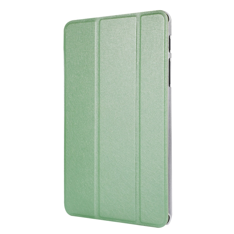 Silk Texture Horizontal Flip Leather Case with Three-Folding Holder for Galaxy Tab P200