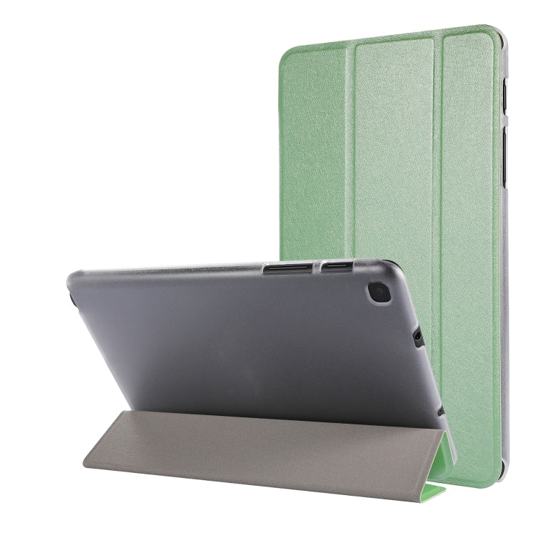 Silk Texture Horizontal Flip Leather Case with Three-Folding Holder for Galaxy Tab P200
