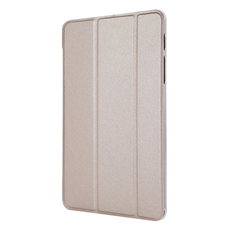 Silk Texture Horizontal Flip Leather Case with Three-Folding Holder for Galaxy Tab P200