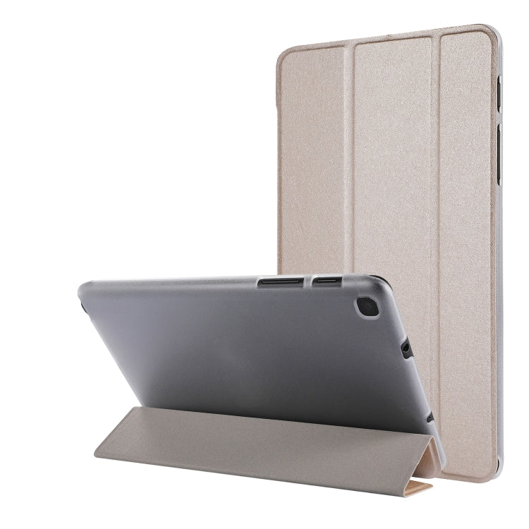 Silk Texture Horizontal Flip Leather Case with Three-Folding Holder for Galaxy Tab P200