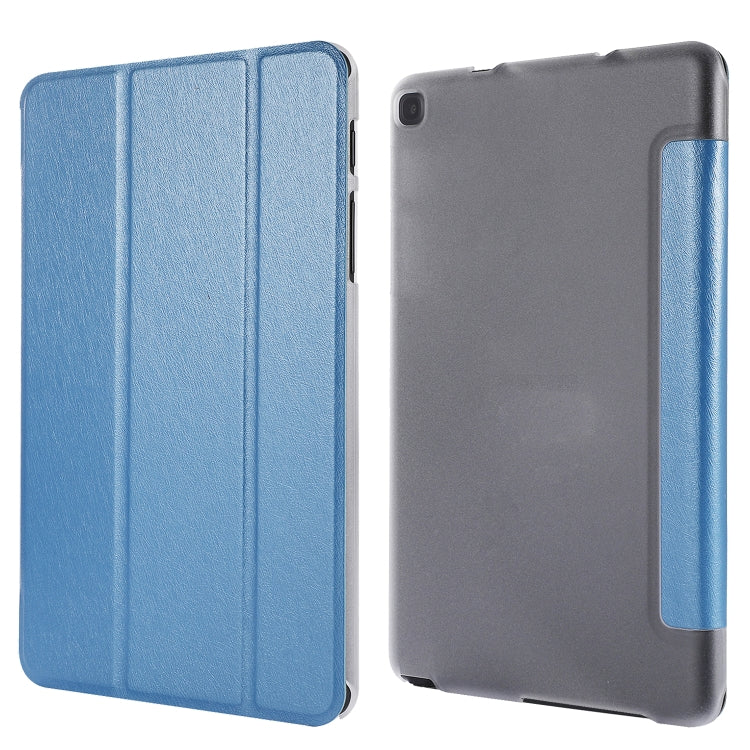 Silk Texture Horizontal Flip Leather Case with Three-Folding Holder for Galaxy Tab P200