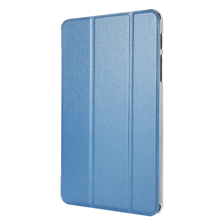 Silk Texture Horizontal Flip Leather Case with Three-Folding Holder for Galaxy Tab P200