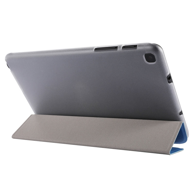 Silk Texture Horizontal Flip Leather Case with Three-Folding Holder for Galaxy Tab P200