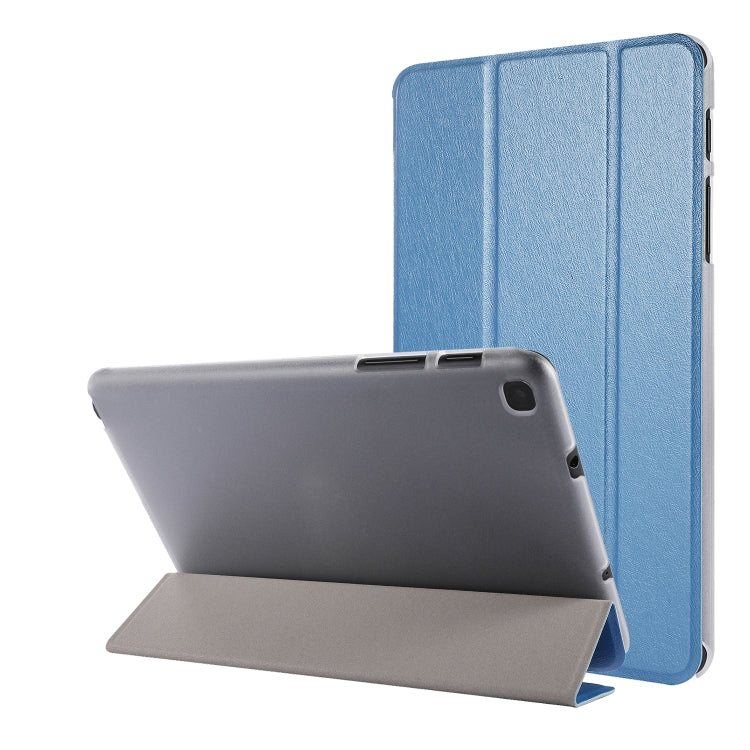 Silk Texture Horizontal Flip Leather Case with Three-Folding Holder for Galaxy Tab P200