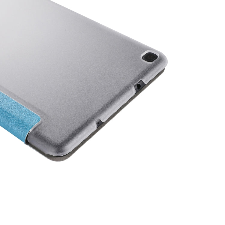 Silk Texture Horizontal Flip Leather Case with Three-Folding Holder for Galaxy Tab P200