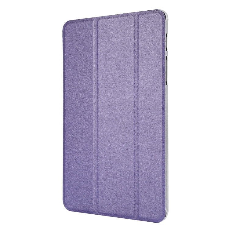 Silk Texture Horizontal Flip Leather Case with Three-Folding Holder for Galaxy Tab P200