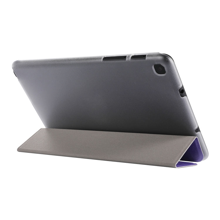 Silk Texture Horizontal Flip Leather Case with Three-Folding Holder for Galaxy Tab P200