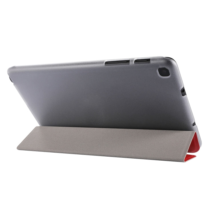 Silk Texture Horizontal Flip Leather Case with Three-Folding Holder for Galaxy Tab P200