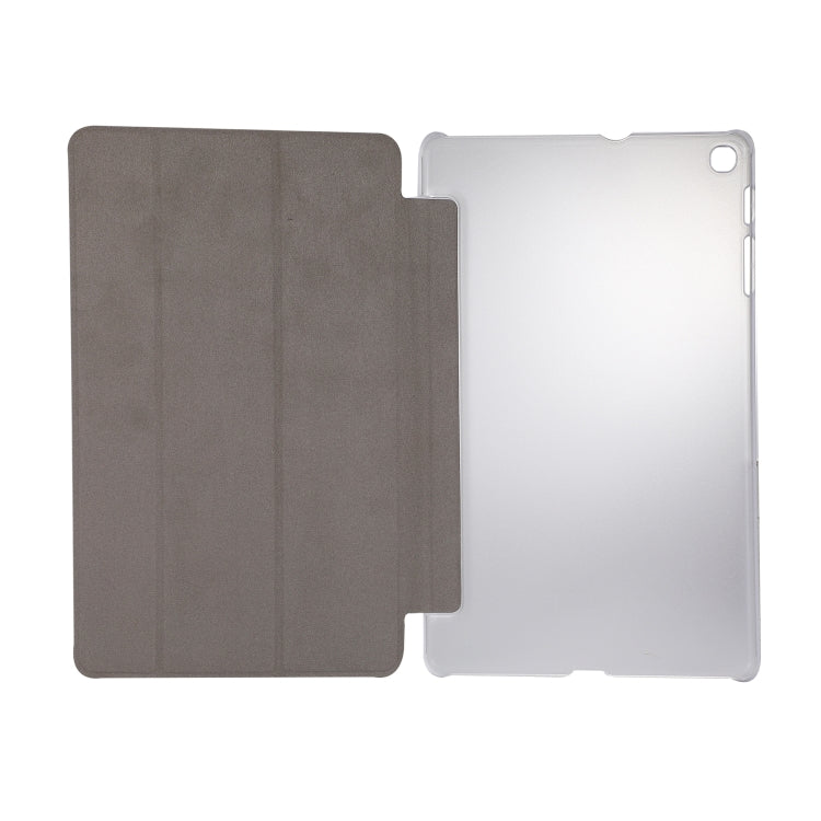 Silk Texture Horizontal Flip Leather Case with Three-Folding Holder for Galaxy Tab T510