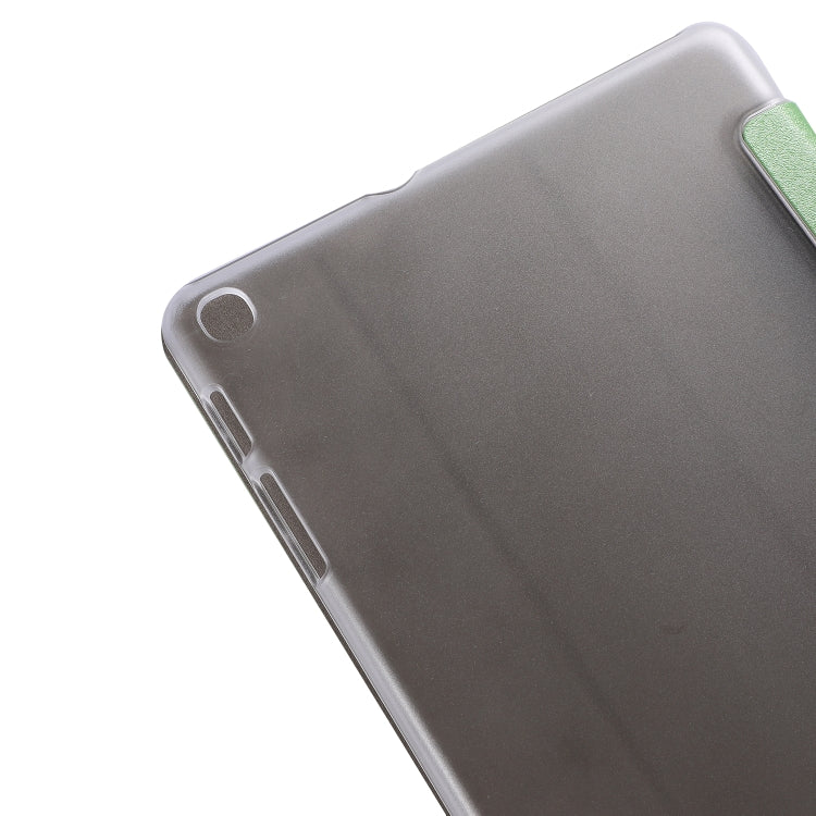 Silk Texture Horizontal Flip Leather Case with Three-Folding Holder for Galaxy Tab T510