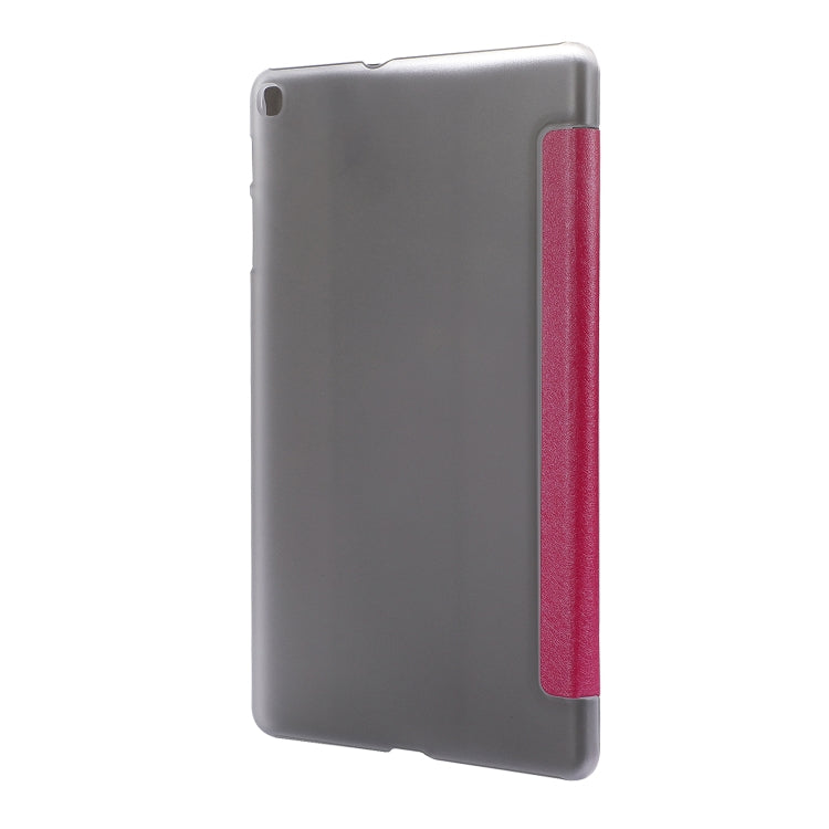 Silk Texture Horizontal Flip Leather Case with Three-Folding Holder for Galaxy Tab T510