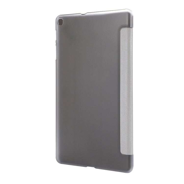 Silk Texture Horizontal Flip Leather Case with Three-Folding Holder for Galaxy Tab T510