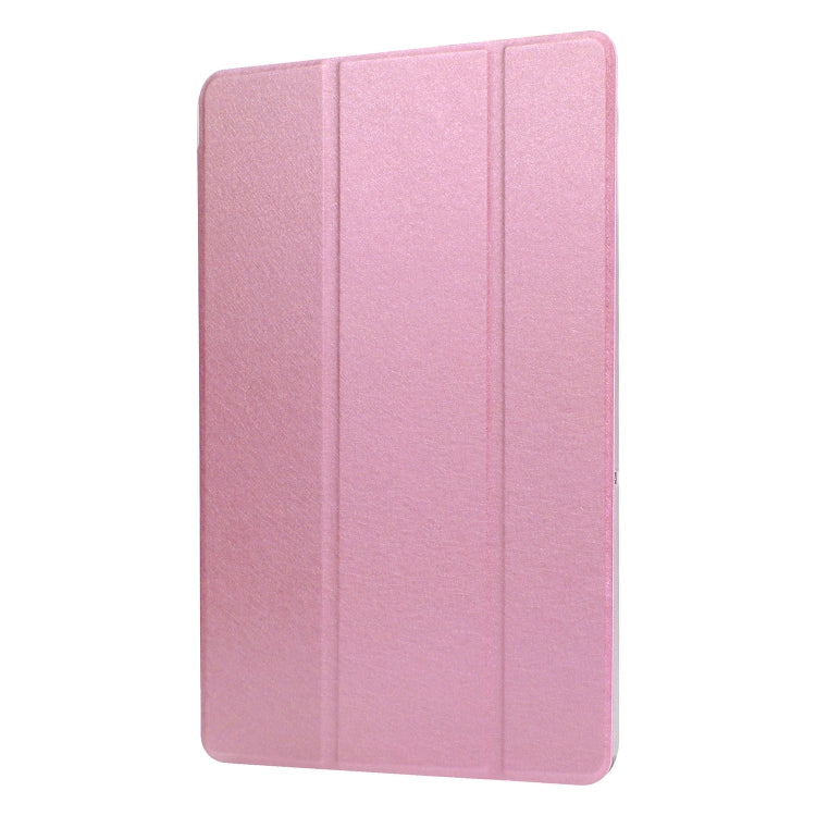 Silk Texture Horizontal Flip Leather Case with Three-Folding Holder for Galaxy Tab T725
