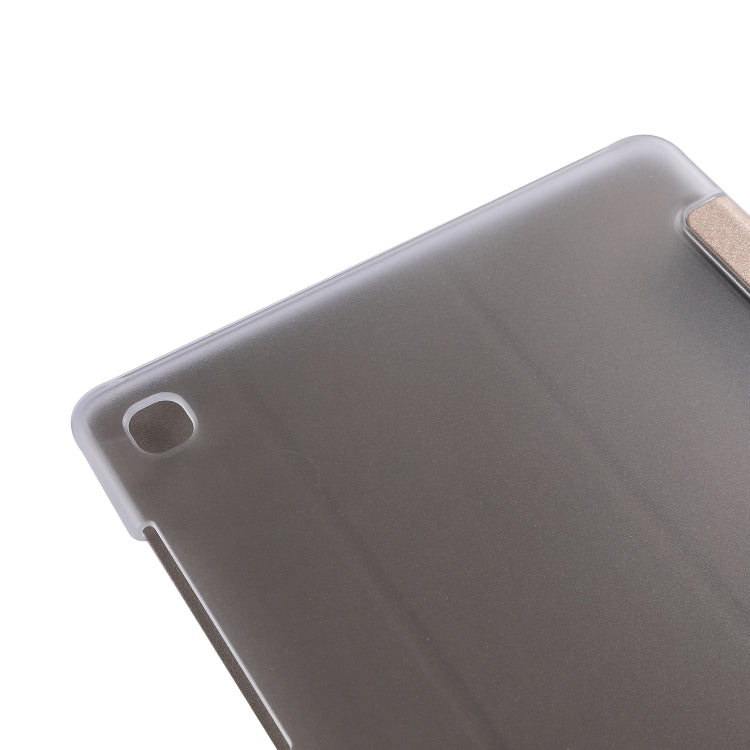 Silk Texture Horizontal Flip Leather Case with Three-Folding Holder for Galaxy Tab T725