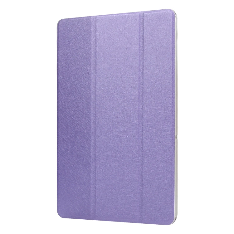 Silk Texture Horizontal Flip Leather Case with Three-Folding Holder for Galaxy Tab T725