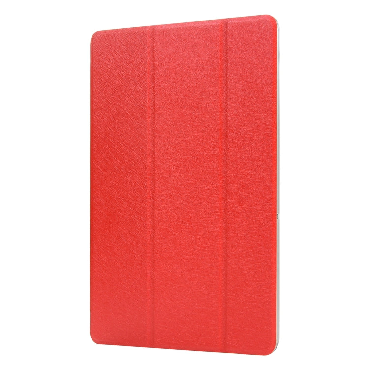 Silk Texture Horizontal Flip Leather Case with Three-Folding Holder for Galaxy Tab T725